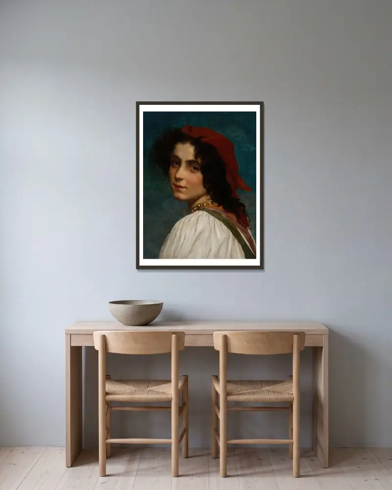 Junge Frau, 1872 von Léon-Jean-Basile Perrault gerahmt an einer Wand