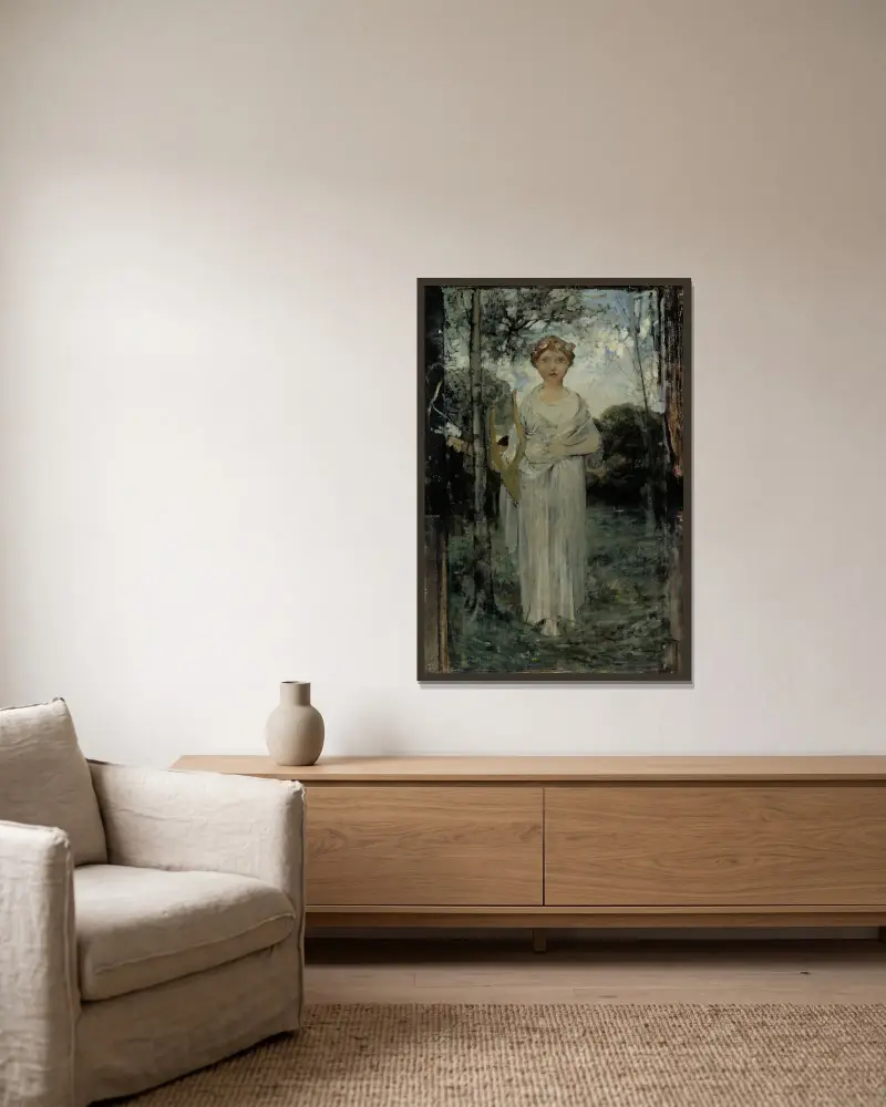 Muza, studium, Jules Bastien-Lepage w ramie na ścianie