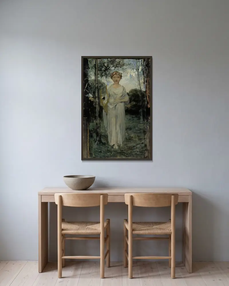 Muza, studium, Jules Bastien-Lepage w ramie na ścianie