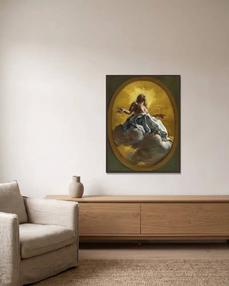 Chrystus w chwale, Giovanni Battista Gaulli w ramie na ścianie