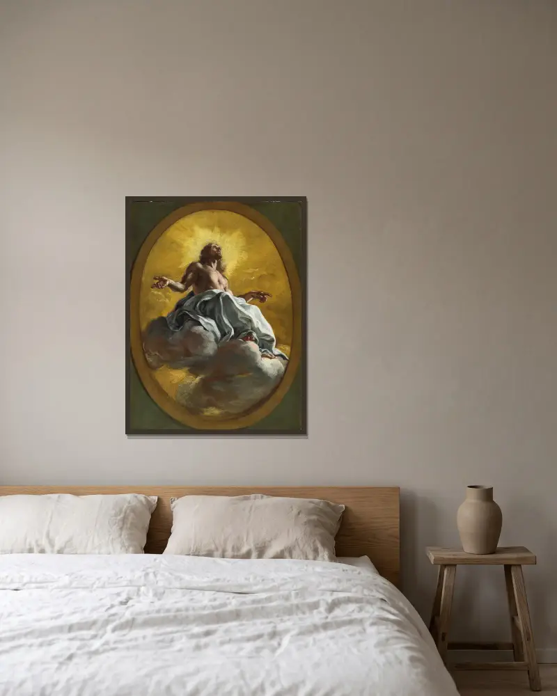 Chrystus w chwale, Giovanni Battista Gaulli w ramie na ścianie