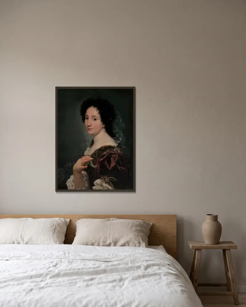 Portrait of a Woman av Giovanni Battista Gaulli inramad på en vägg