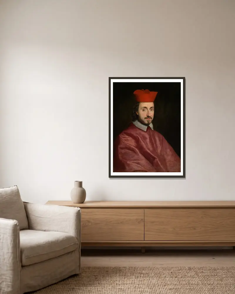 Porträtt av kardinal Paluzzo Paluzzi degli Albertoni av Giovanni Battista Gaulli inramad på en vägg
