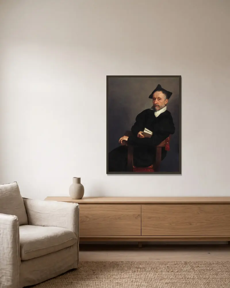 Tizianův učitel, Giovanni Battista Moroni v rámu na stěně