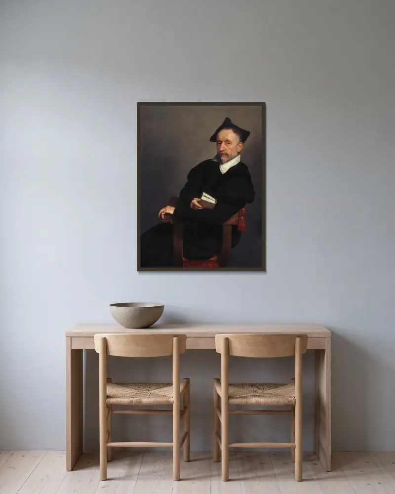 Tizianův učitel, Giovanni Battista Moroni v rámu na stěně