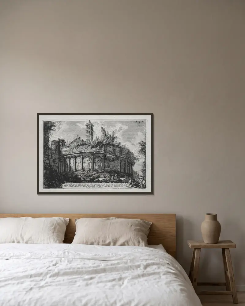 Veduta dell’avanzo dell’Anfiteatro Castranse av Giovanni Battista Piranesi inramad på en vägg