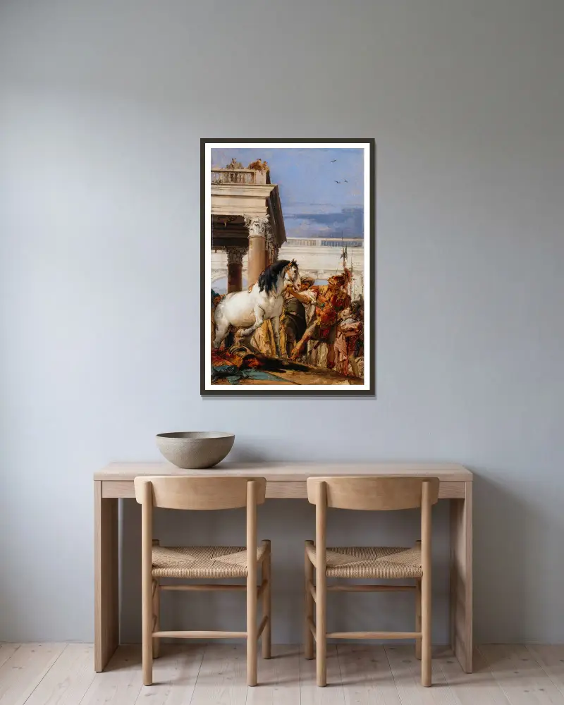 Alexander und Bucephalus, 1757 – Nr. 2 von Giovanni Battista Tiepolo gerahmt an einer Wand