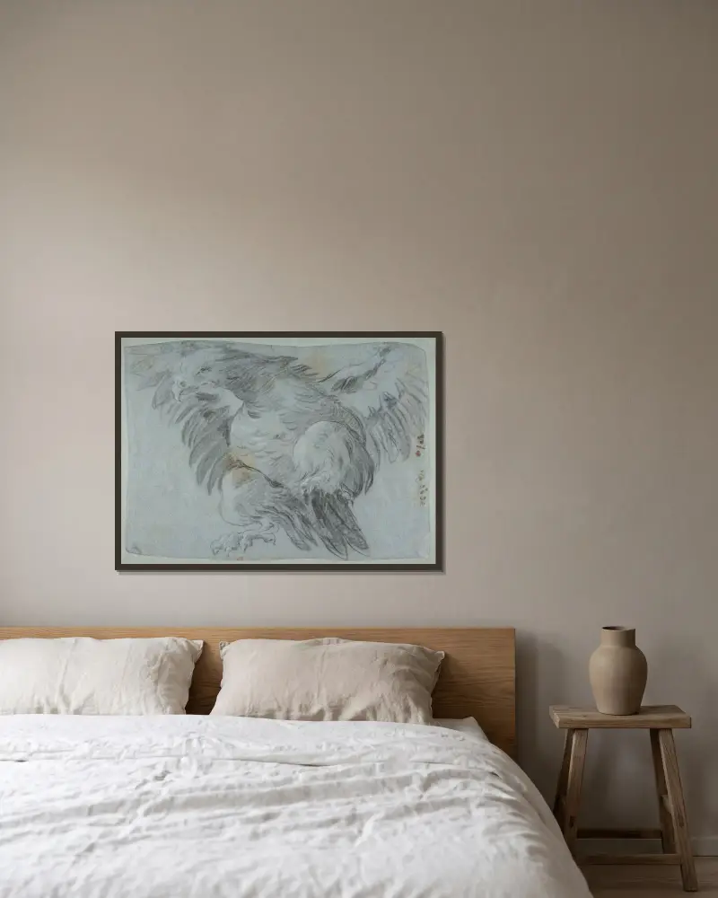 En örn med utbredda vingar av Giovanni Battista Tiepolo inramad på en vägg