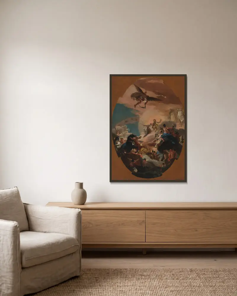 Apollón a Faethón, Giovanni Battista Tiepolo v rámu na stěně