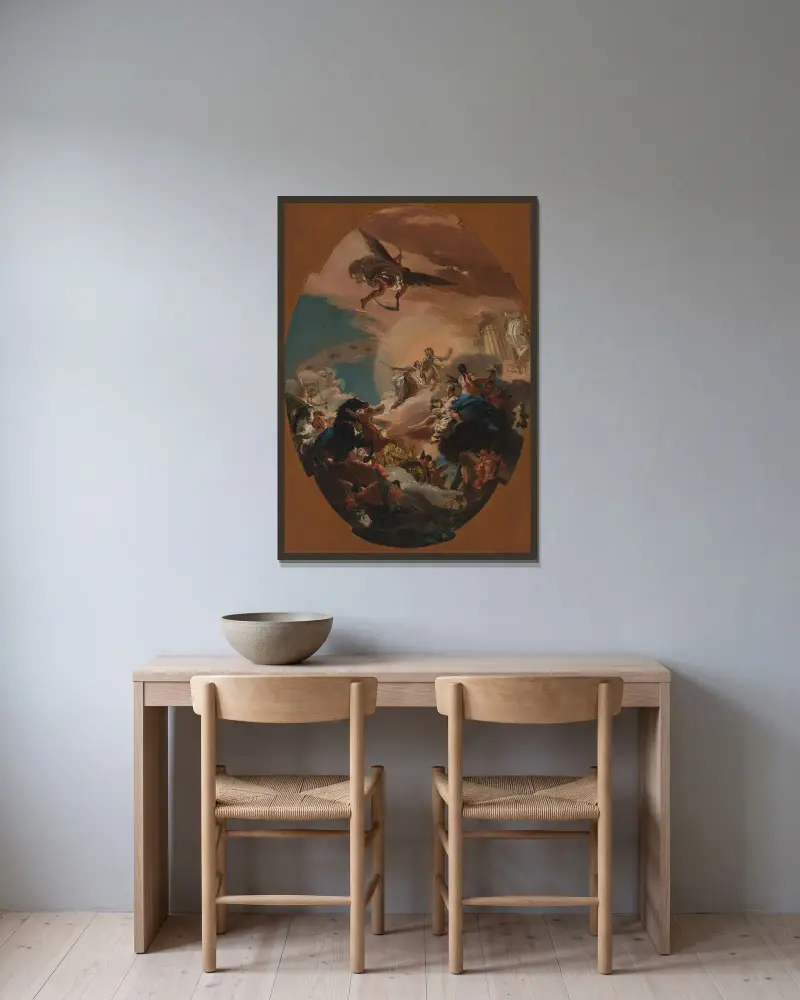 Apollón a Faethón, Giovanni Battista Tiepolo v rámu na stěně