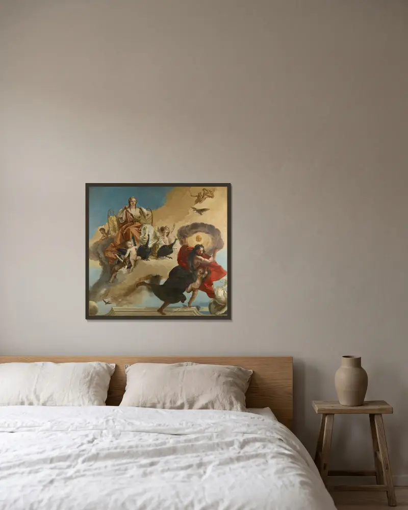 Juno och Luna av Giovanni Battista Tiepolo inramad på en vägg