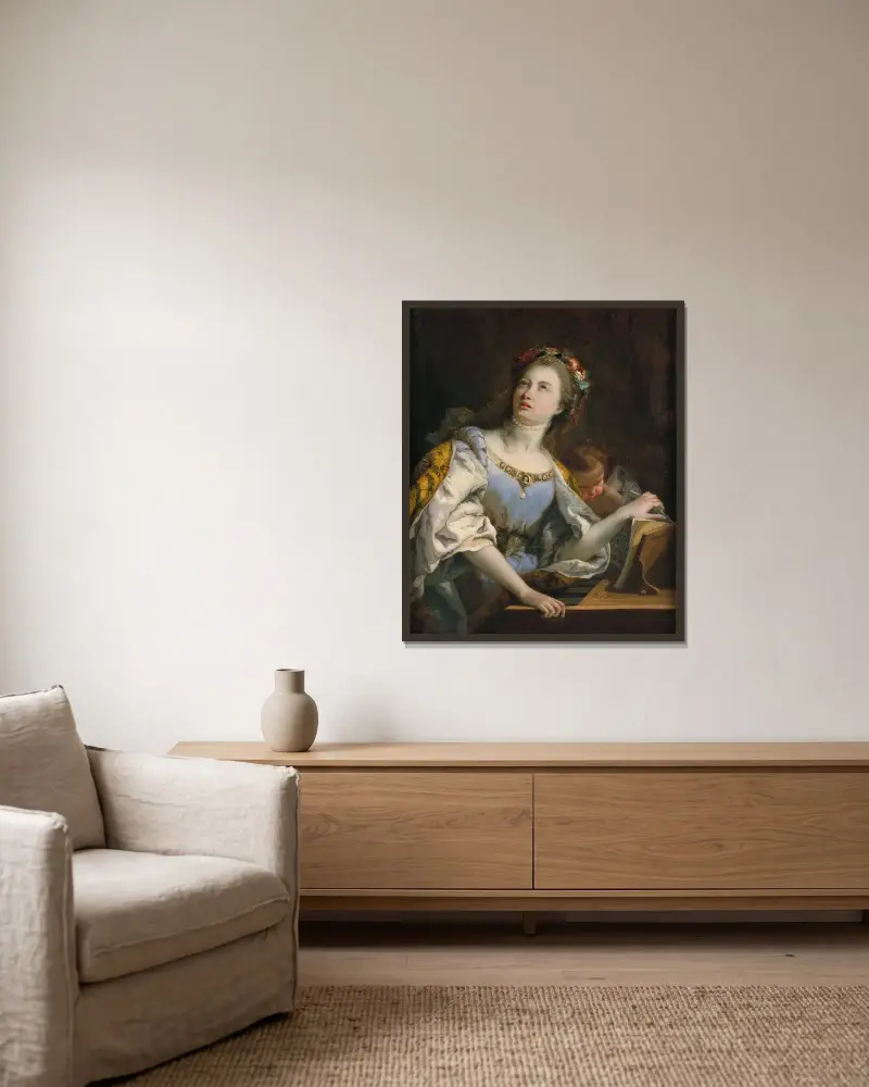 Sankta Cecilia av Giovanni Battista Tiepolo inramad på en vägg