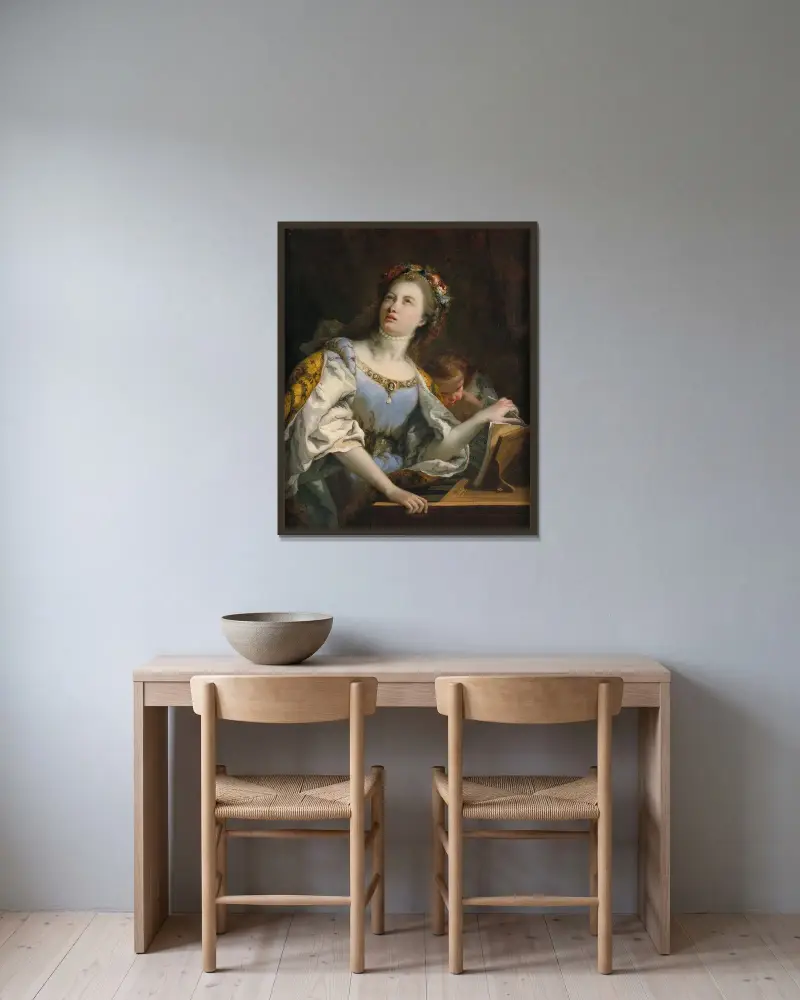 Sankta Cecilia av Giovanni Battista Tiepolo inramad på en vägg