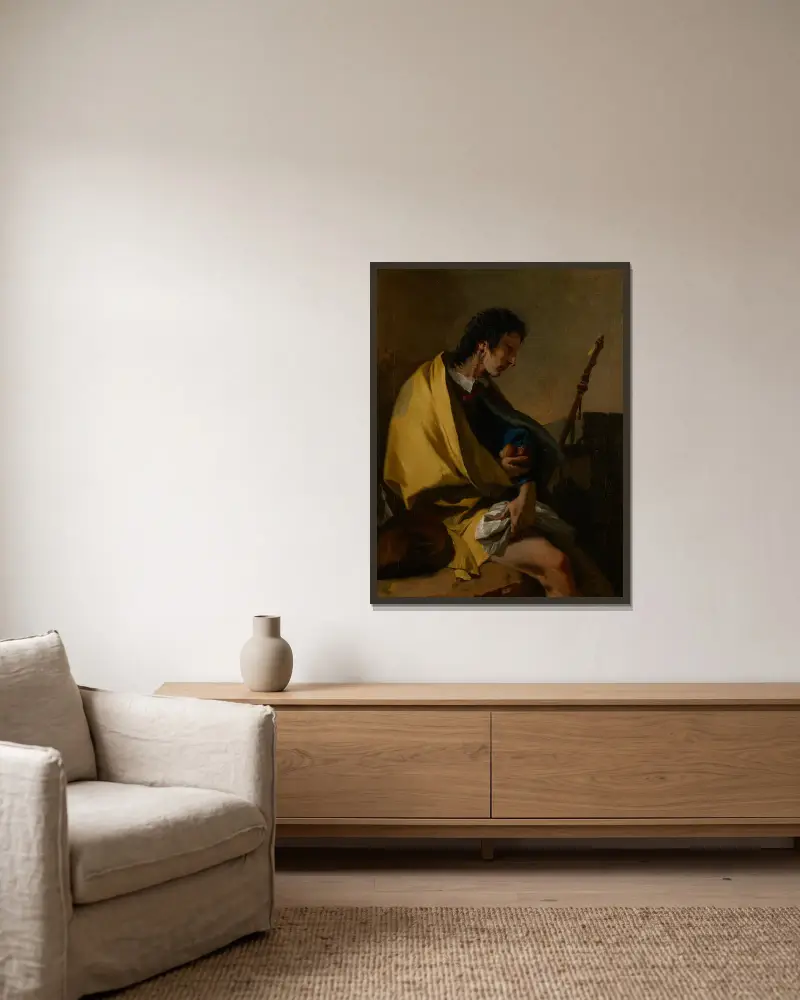 Der heilige Rochus von Giovanni Battista Tiepolo gerahmt an einer Wand