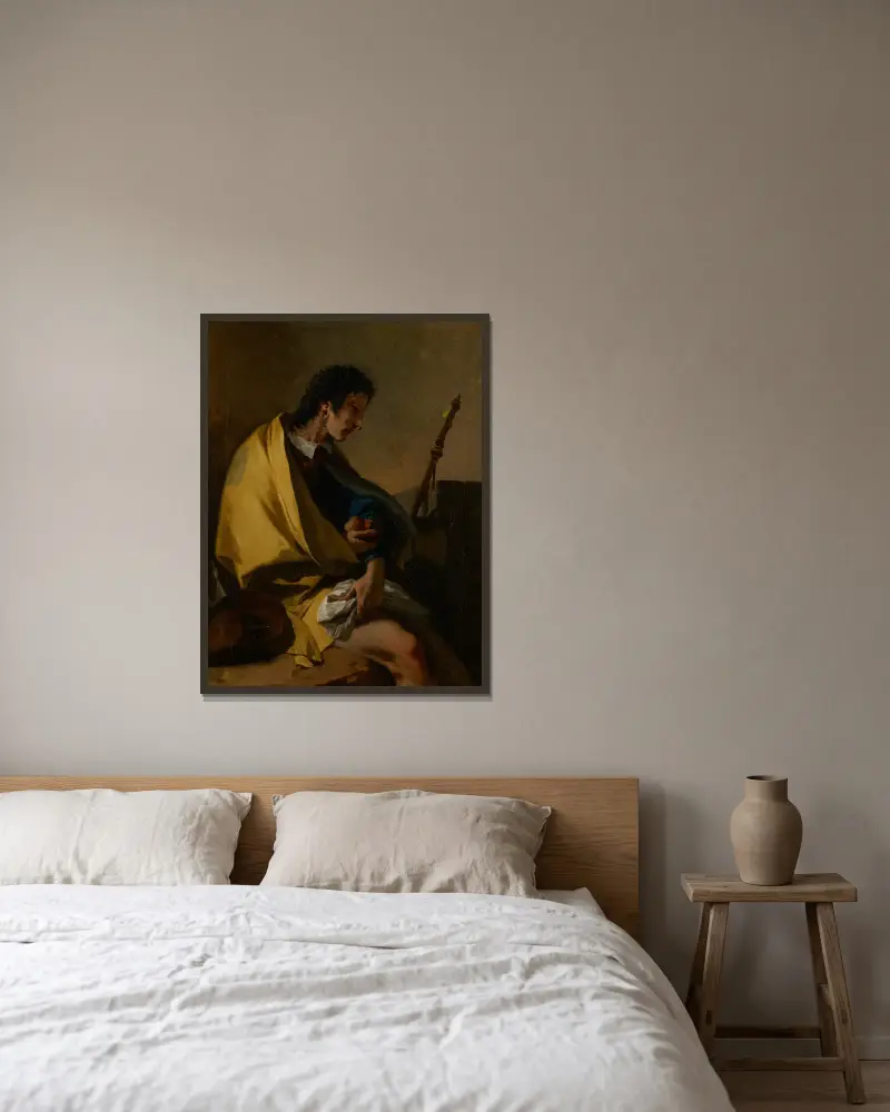 Der heilige Rochus von Giovanni Battista Tiepolo gerahmt an einer Wand