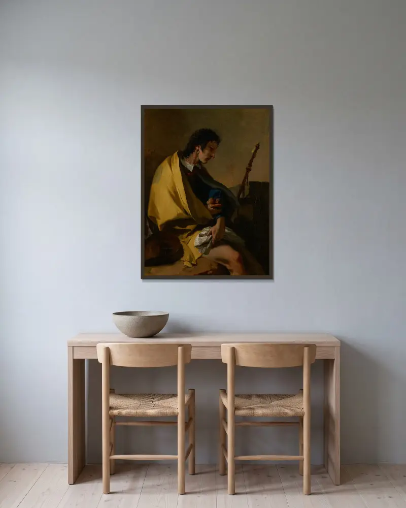 Der heilige Rochus von Giovanni Battista Tiepolo gerahmt an einer Wand