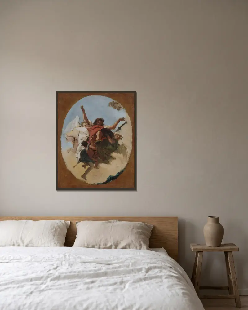 Den helige Rochus apoteos av Giovanni Battista Tiepolo inramad på en vägg