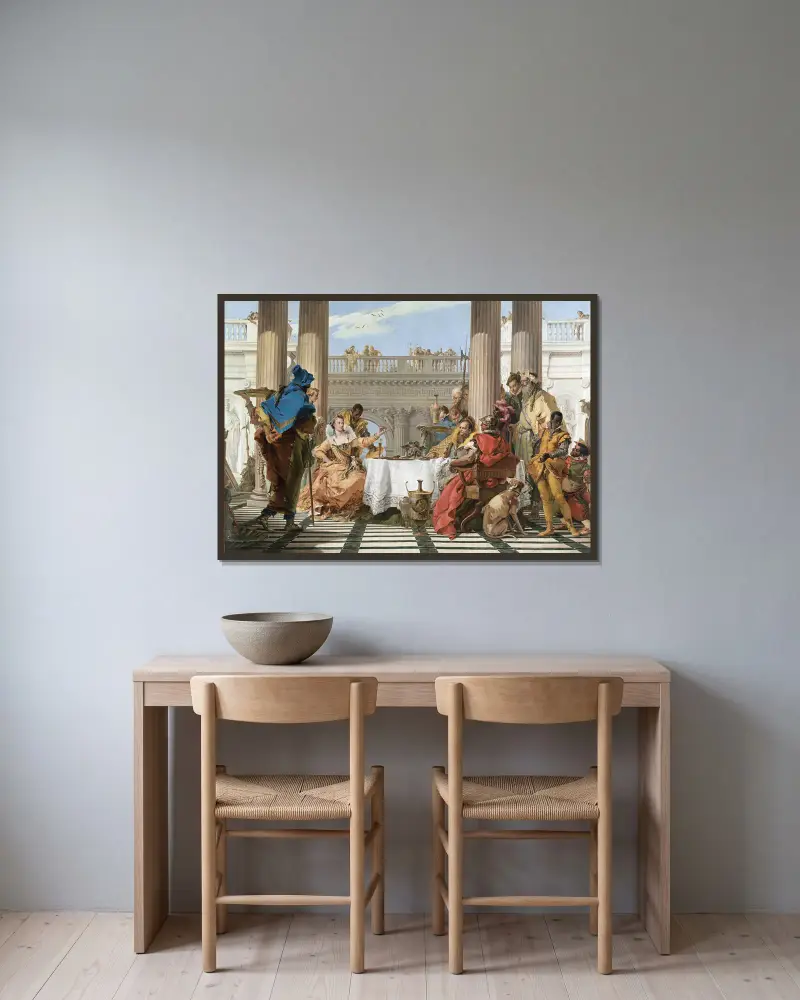 The Banquet Of Cleopatra – nr 1 av Giovanni Battista Tiepolo inramad på en vägg