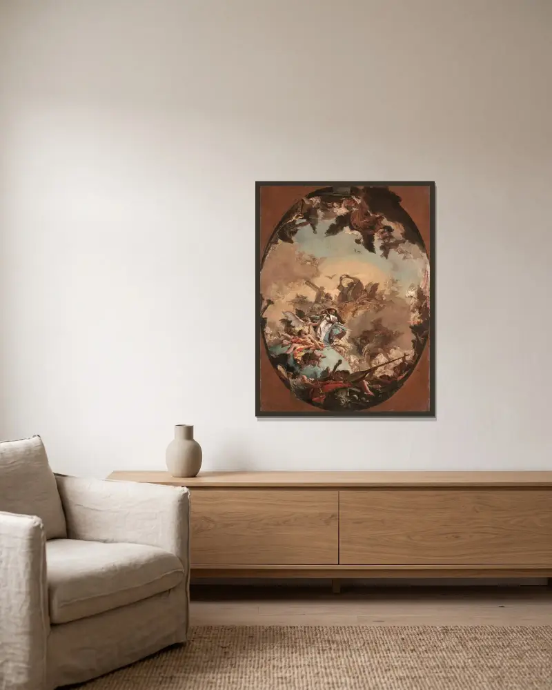 Mariä Krönung von Giovanni Battista Tiepolo gerahmt an einer Wand