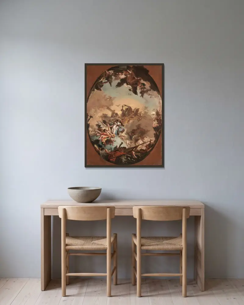 Mariä Krönung von Giovanni Battista Tiepolo gerahmt an einer Wand