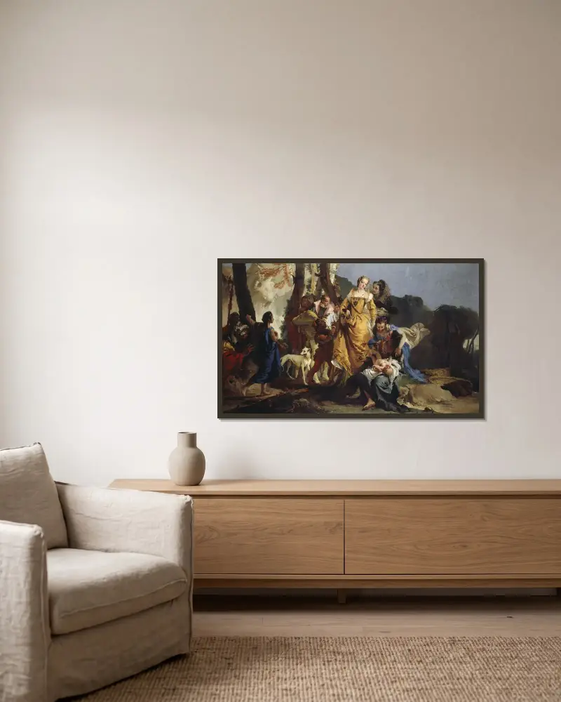 Moses hittas av Giovanni Battista Tiepolo inramad på en vägg