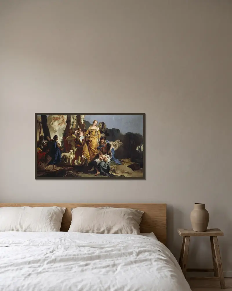 Moses hittas av Giovanni Battista Tiepolo inramad på en vägg