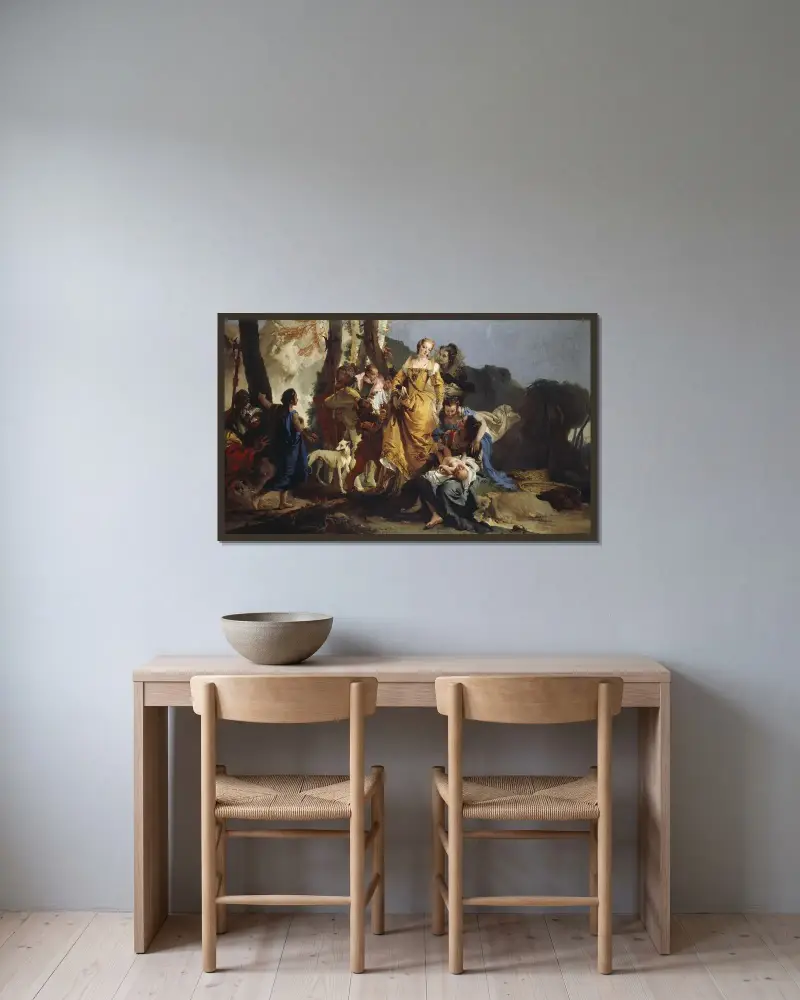 Moses hittas av Giovanni Battista Tiepolo inramad på en vägg