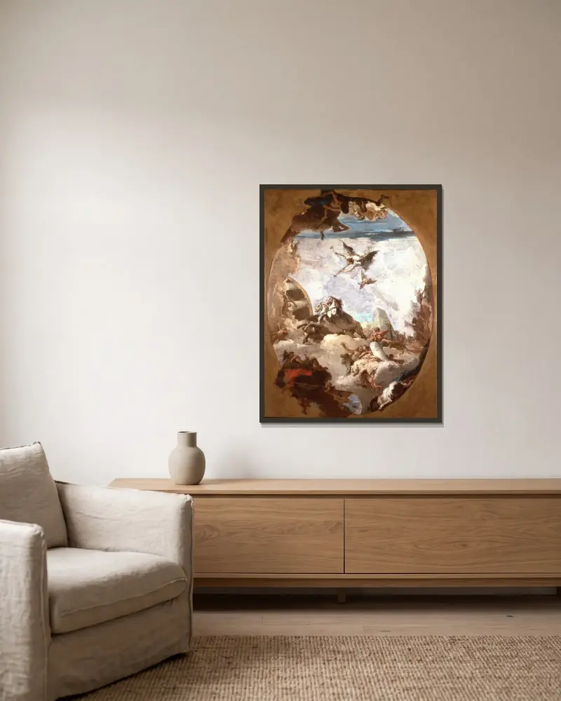 Herkules triumf av Giovanni Battista Tiepolo inramad på en vägg