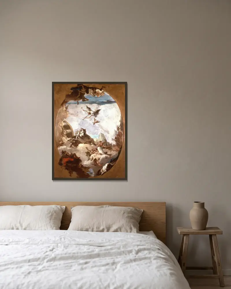 Herkules triumf av Giovanni Battista Tiepolo inramad på en vägg