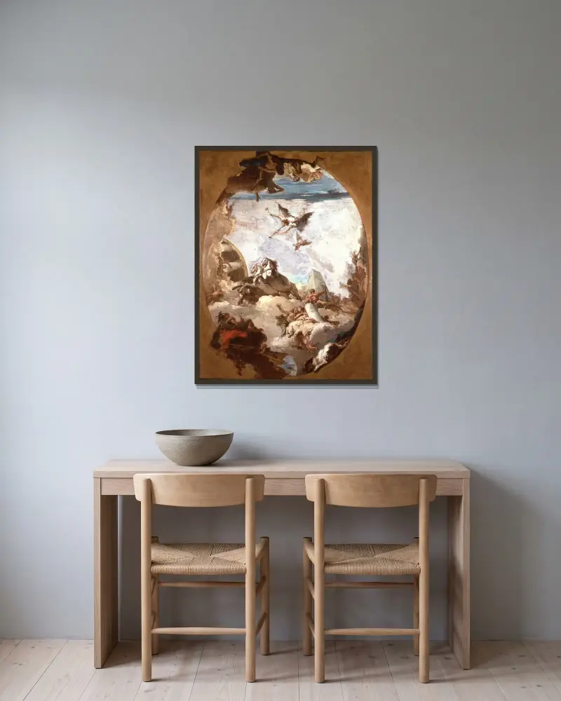 Herkules triumf av Giovanni Battista Tiepolo inramad på en vägg