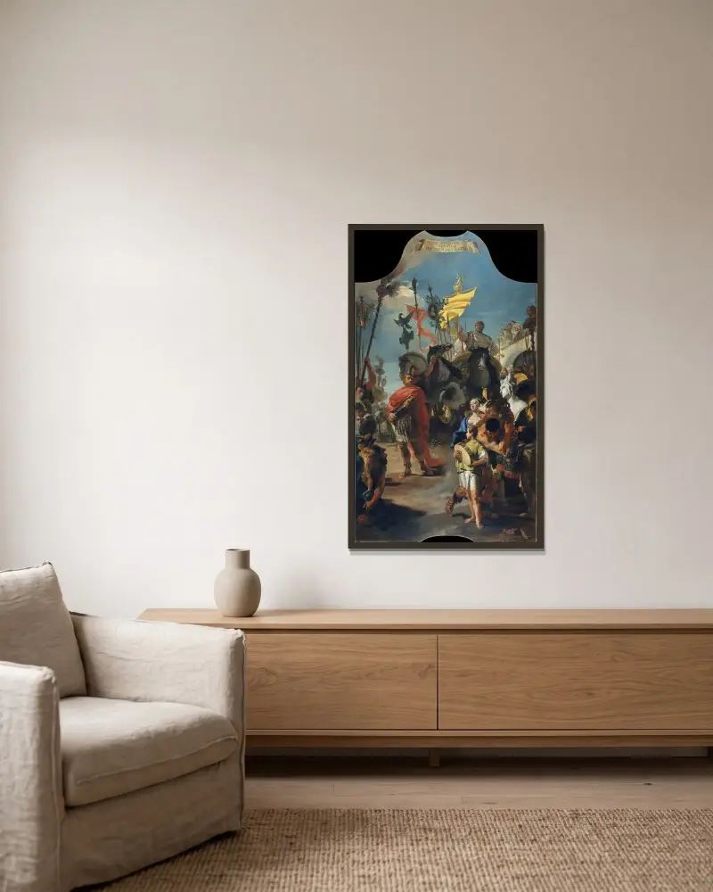 Marius triumf av Giovanni Battista Tiepolo inramad på en vägg