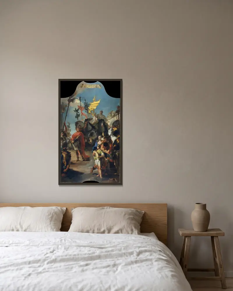 Marius triumf av Giovanni Battista Tiepolo inramad på en vägg