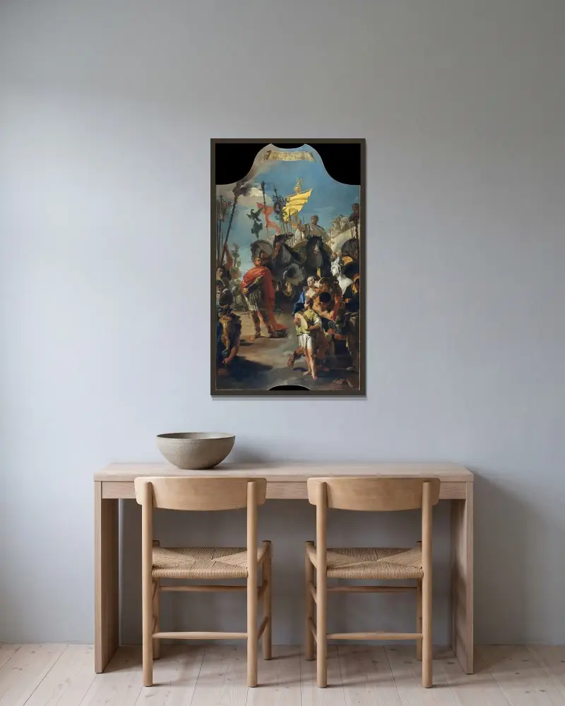 Marius triumf av Giovanni Battista Tiepolo inramad på en vägg