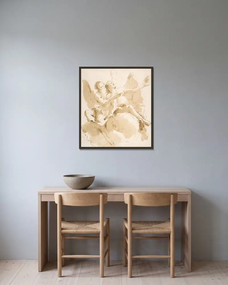 Tiden och Sanningen av Giovanni Battista Tiepolo inramad på en vägg