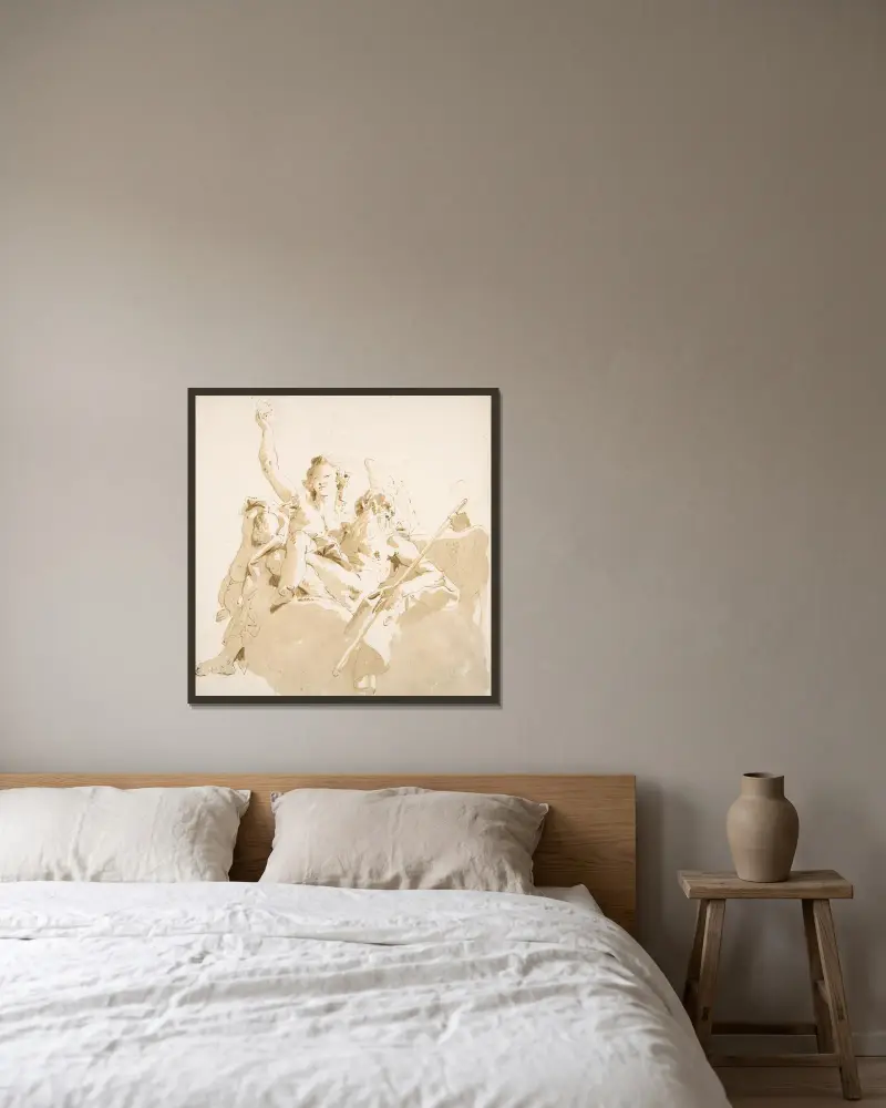 Tiden och sanningen av Giovanni Battista Tiepolo inramad på en vägg