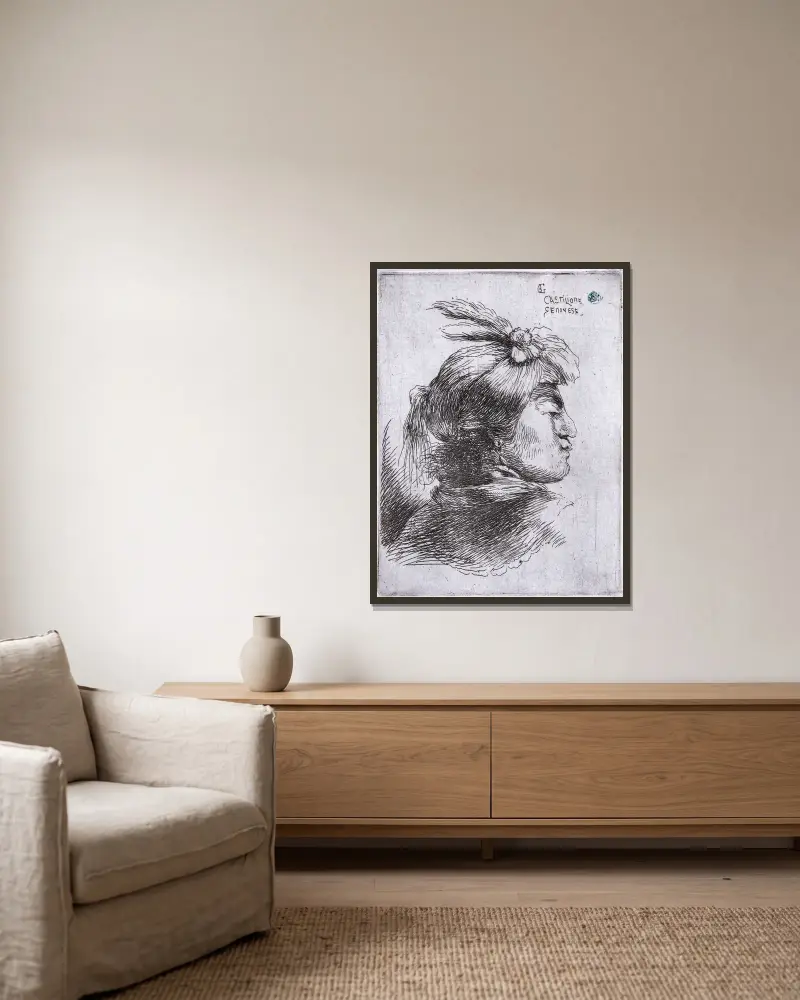 Mann im Profil von Giovanni Benedetto Castiglione gerahmt an einer Wand