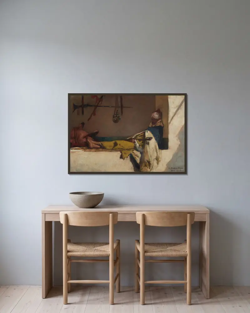 V klidu, Jean-Joseph-Benjamin Constant v rámu na stěně