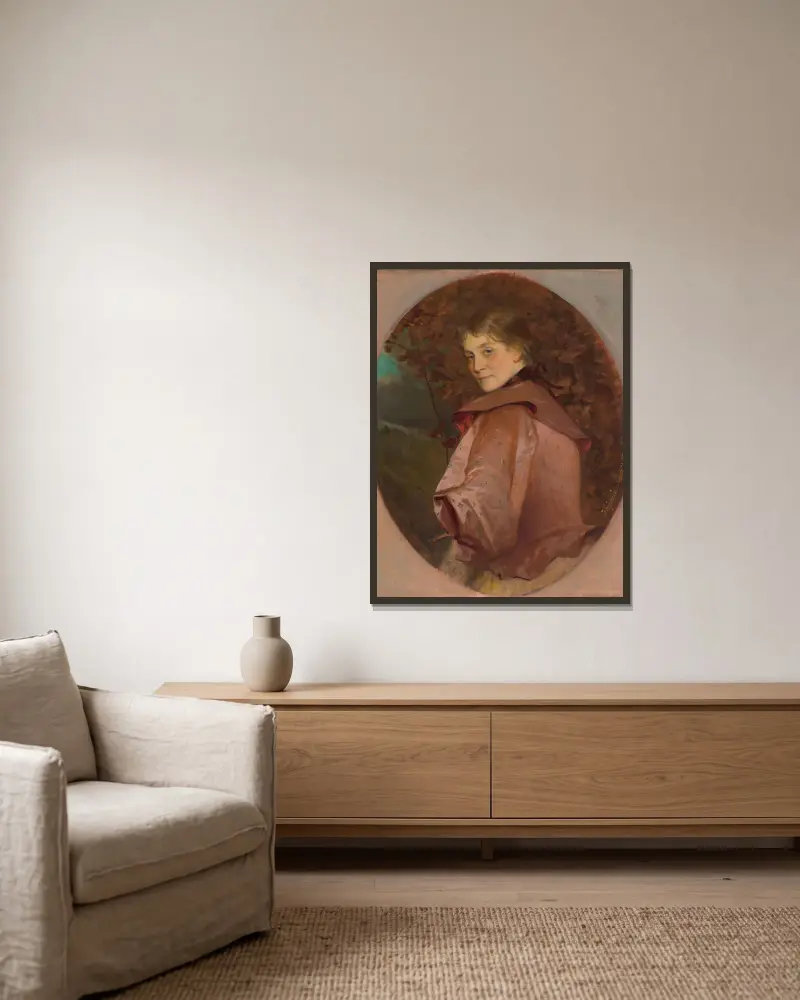 Mary Newton Foote Henderson av Jean-Joseph-Benjamin Constant inramad på en vägg