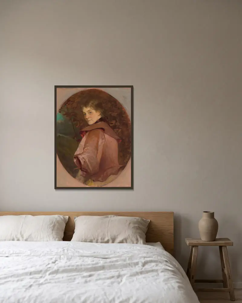 Mary Newton Foote Henderson av Jean-Joseph-Benjamin Constant inramad på en vägg