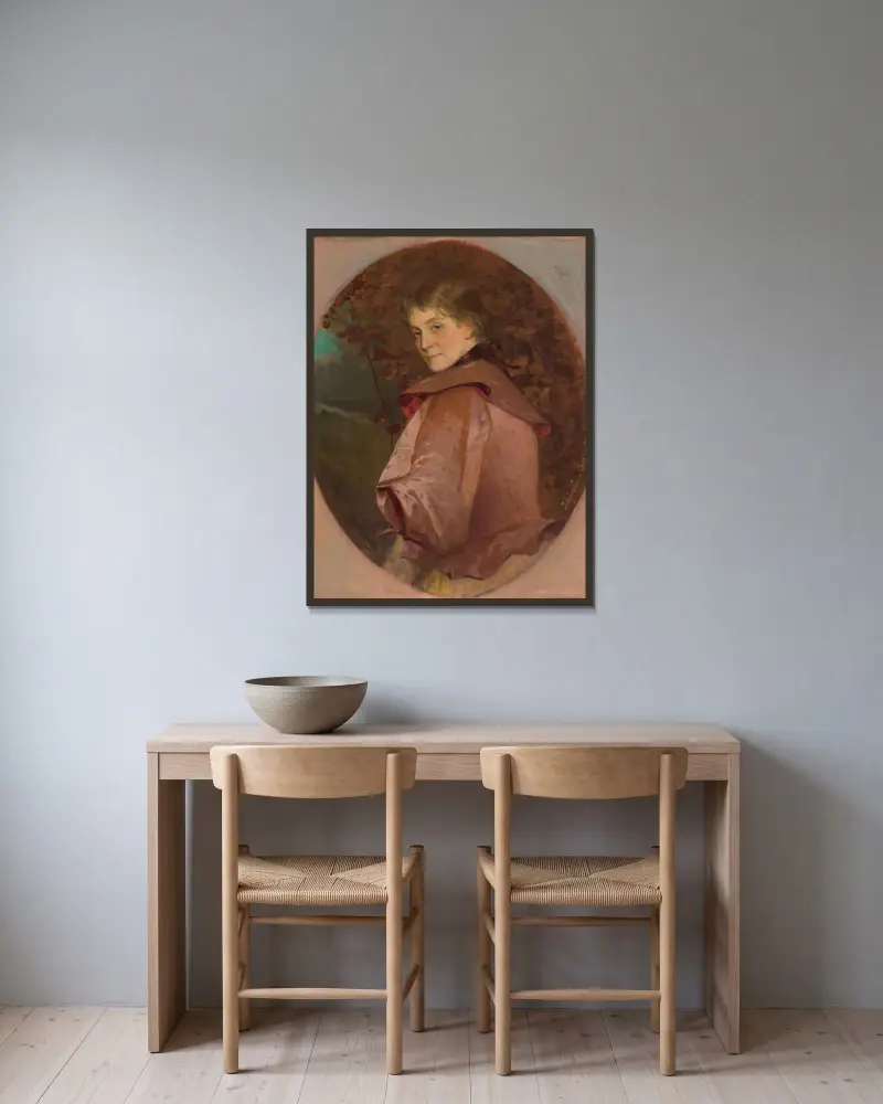 Mary Newton Foote Henderson av Jean-Joseph-Benjamin Constant inramad på en vägg