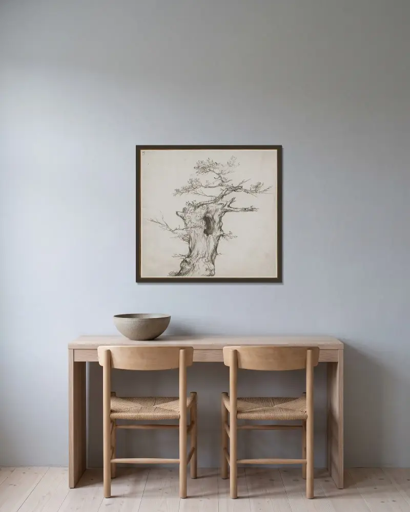 Ein zersplitterter Baum von Benjamin West gerahmt an einer Wand
