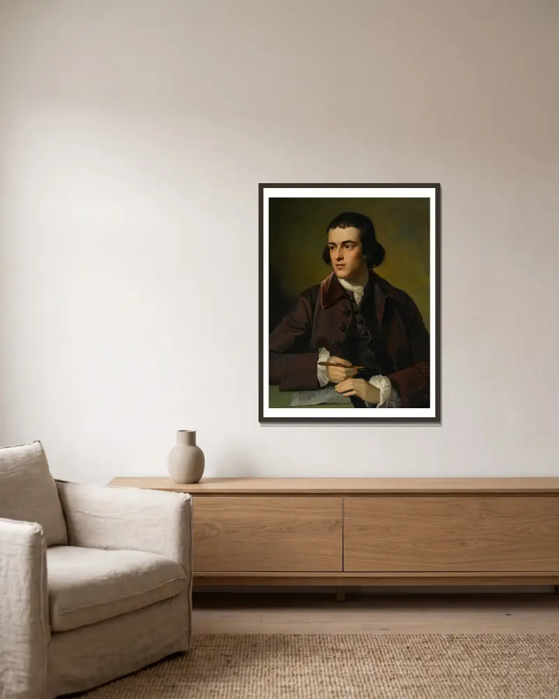 A portrait of John Grey av Benjamin West inramad på en vägg