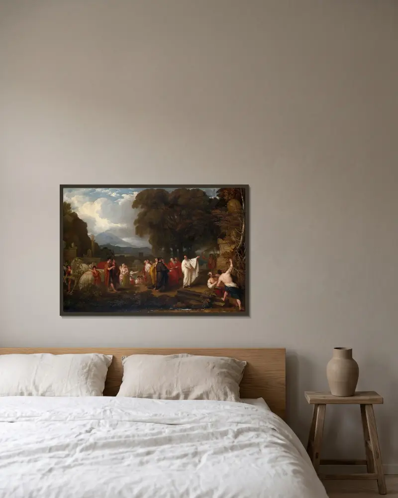 Cicero upptäcker Archimedes grav av Benjamin West inramad på en vägg