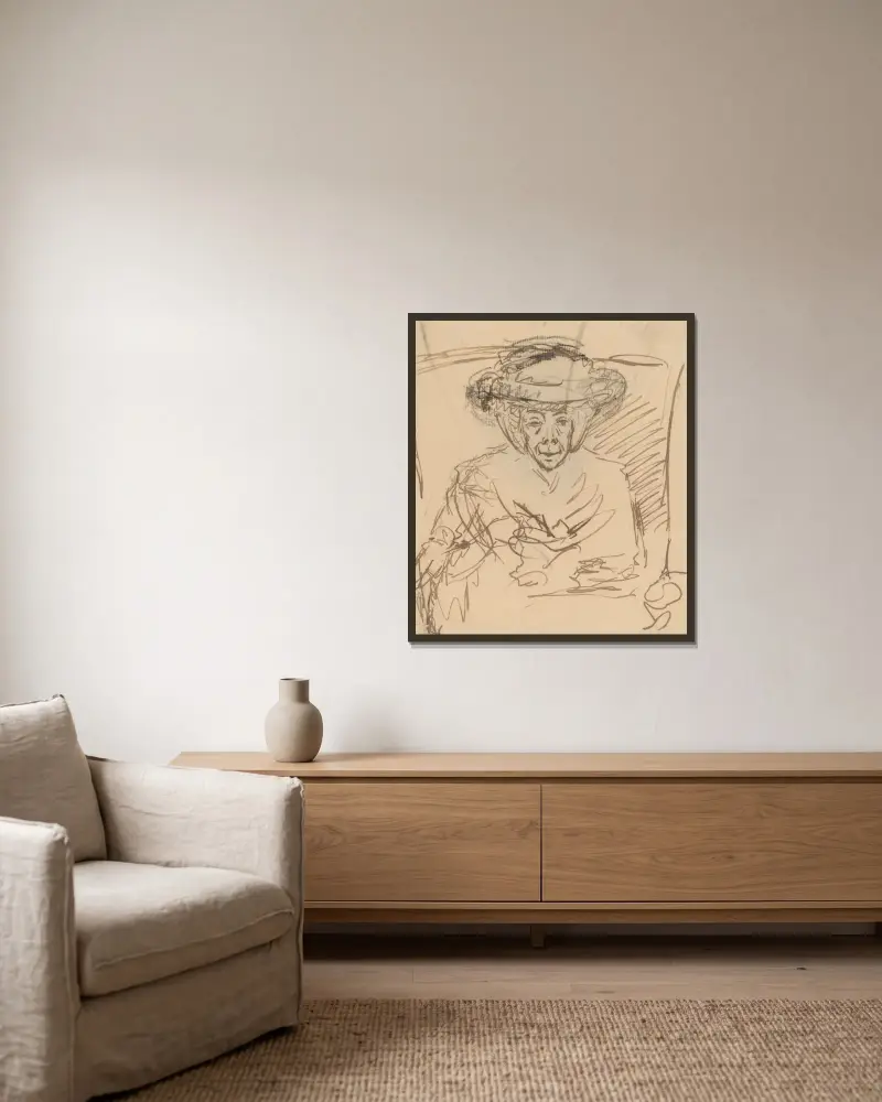 Grevinnan av Huntingdon av Benjamin West inramad på en vägg