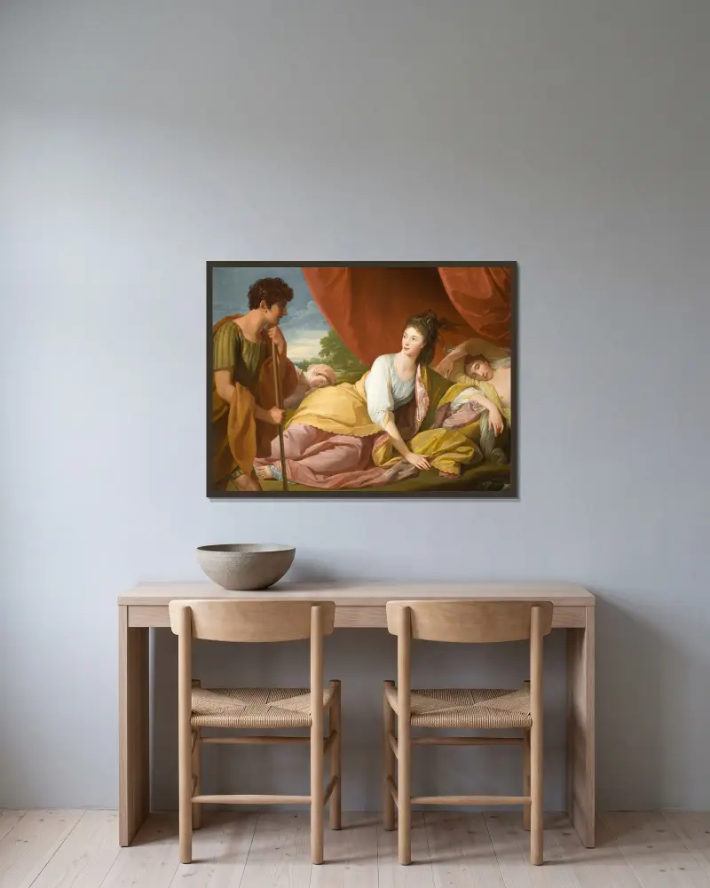 Cymon a Ifigenie, Benjamin West v rámu na stěně