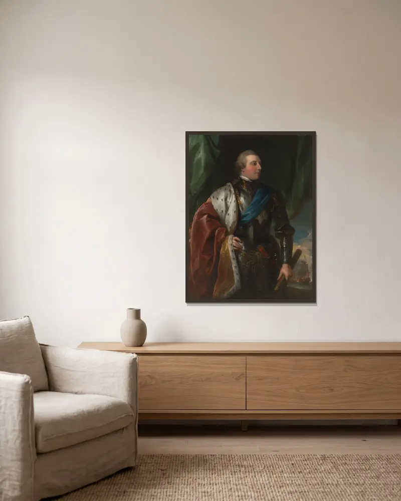 George III von Benjamin West gerahmt an einer Wand