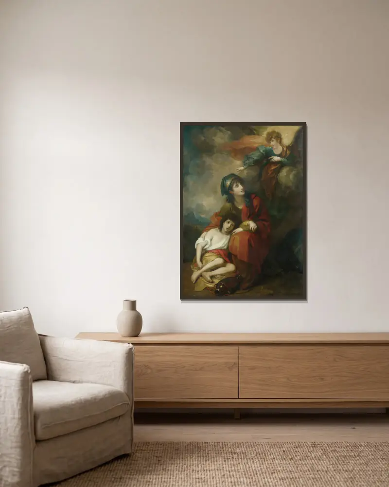 Hagar a Izmael, Benjamin West v rámu na stěně
