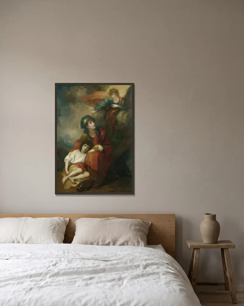 Hagar a Izmael, Benjamin West v rámu na stěně