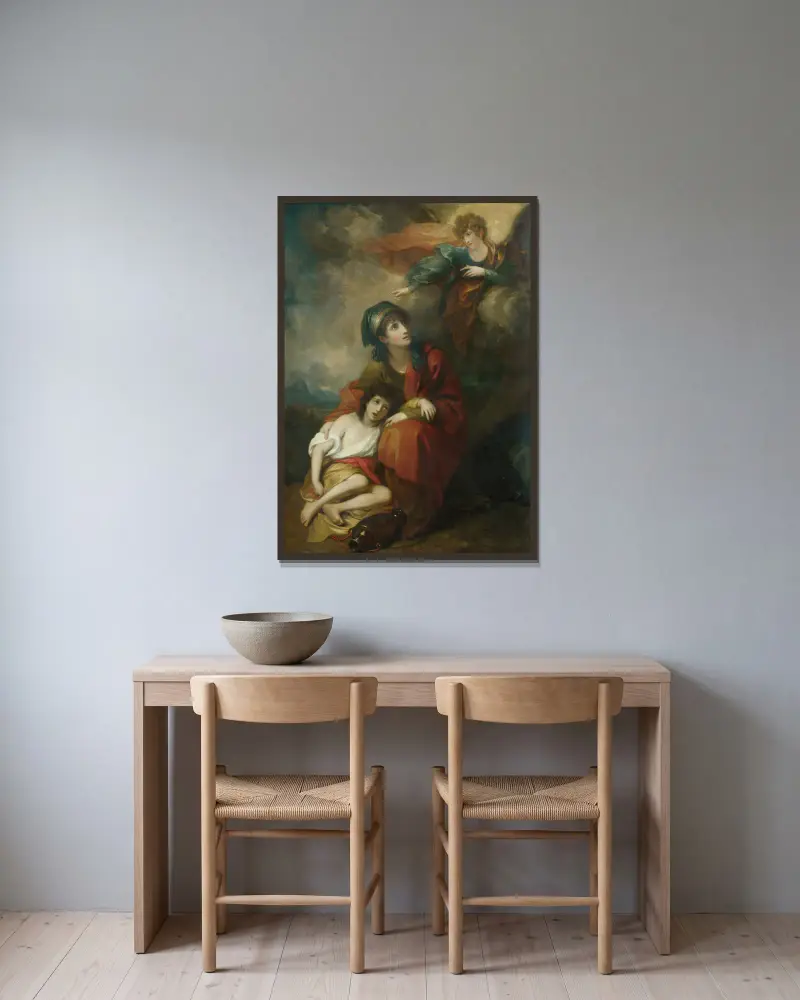 Hagar a Izmael, Benjamin West v rámu na stěně