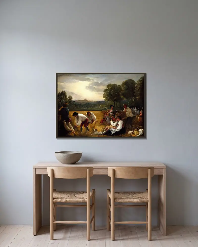 Ernte in Windsor von Benjamin West gerahmt an einer Wand